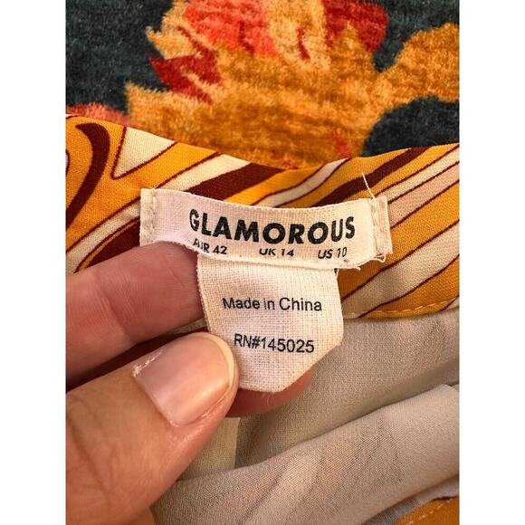 Glamorous wide leg high waisted trousers in marble print size US 10 - Picture 8 of 8